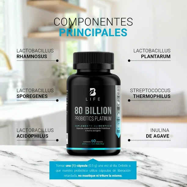 Probioticos 80 billones 60 caps B LIFE